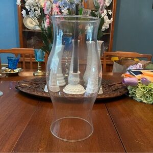 Vintage PartyLite 12" Hurricane Lamp Shade Clear Glass EUC